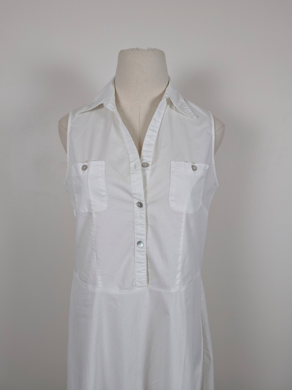 Cherokee White Khaki Midi Dress Size Medium Semi Formal Summer - Picture 7 of 14